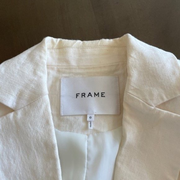 Ivory FRAME linen/cotton blazer/jacket. EUC. XS - Picture 3 of 6